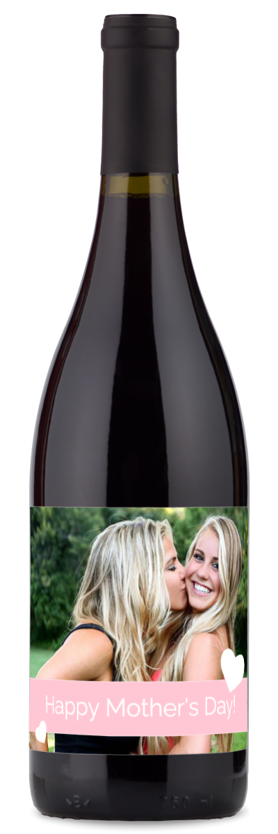 Mother's Day Hearts Photo - Personalized Wine