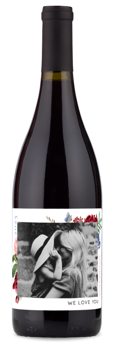 Floral Mother's Day Photo - Personalized Wine