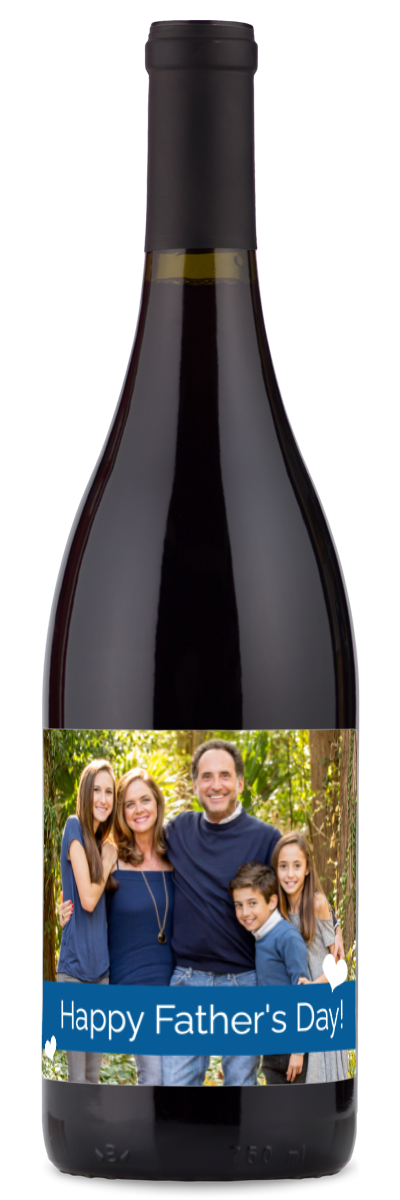 Father's Day Heart Photo - Personalized Wine