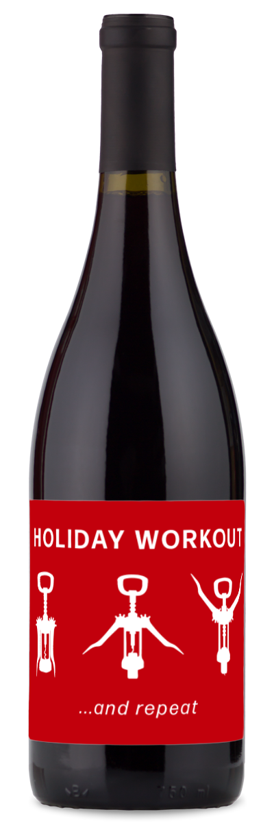 Holiday Workout Label - Personalized Wine
