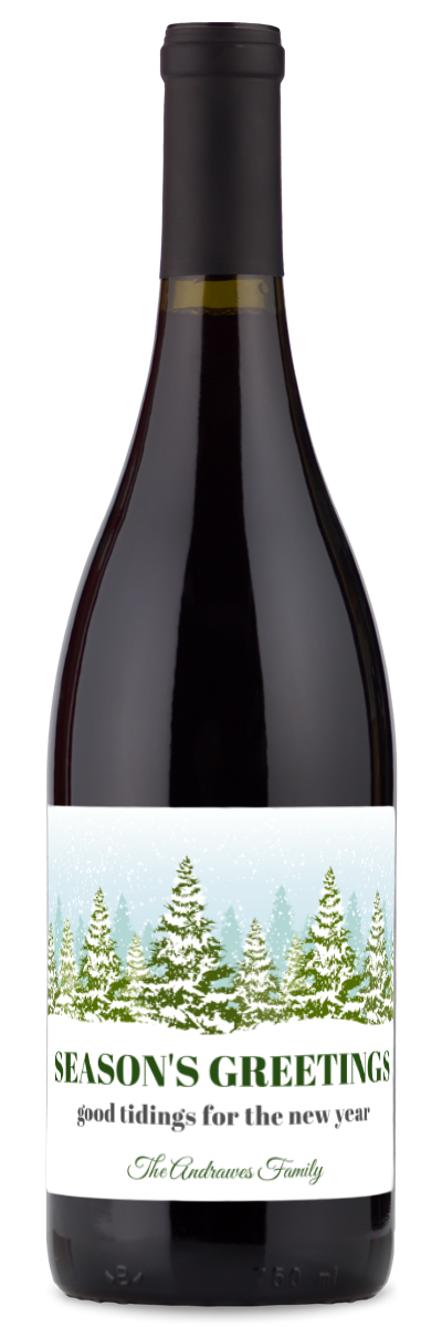 Season's Greetings Label - Custom Holiday Wine