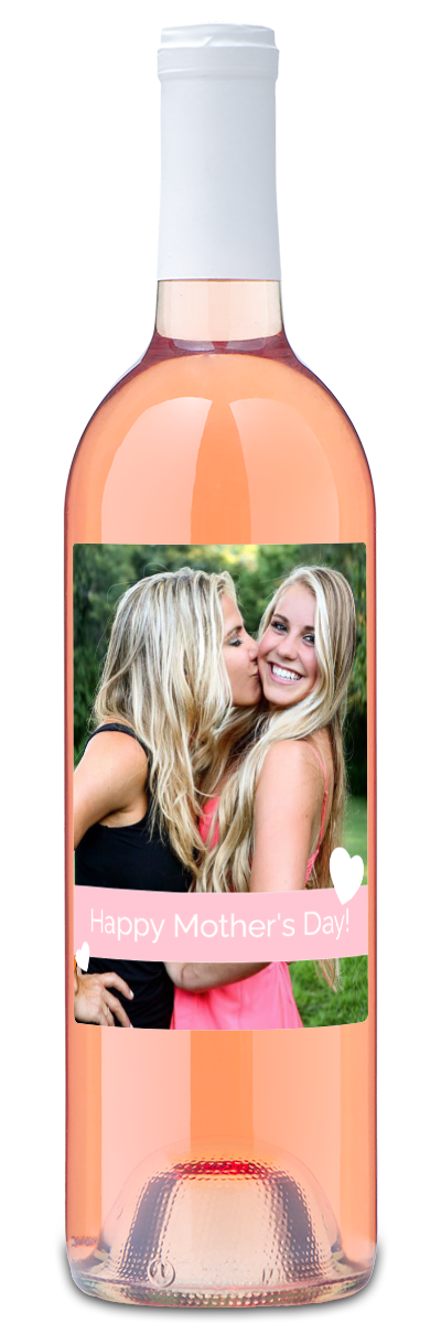 Mother's Day Hearts Photo - Personalized Wine
