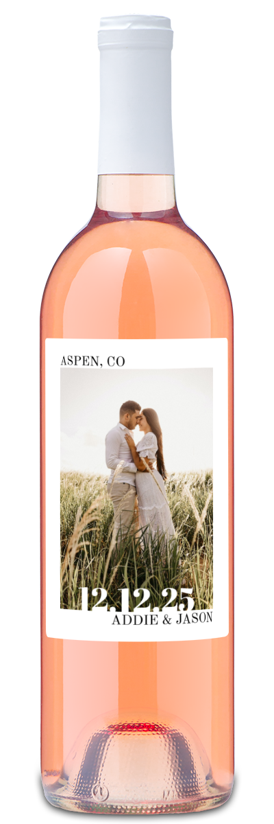Wedding Day Photo Label - Personalized Wine