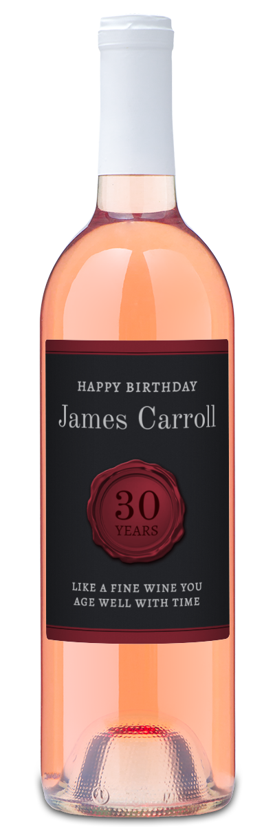 Wax Stamp Aged Years - Custom Birthday Wine
