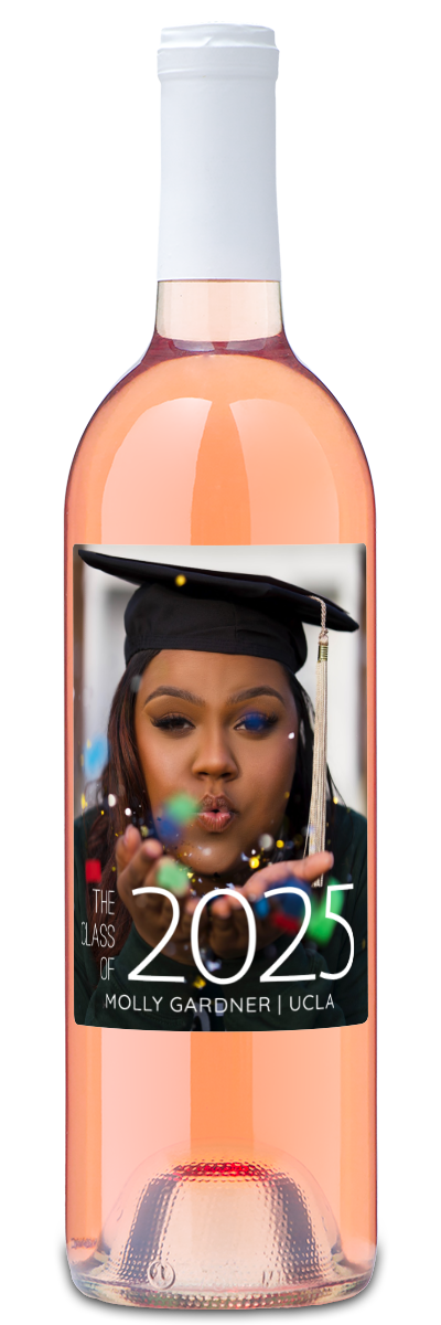 Class of Graduation Year Photo - Personalized Wine
