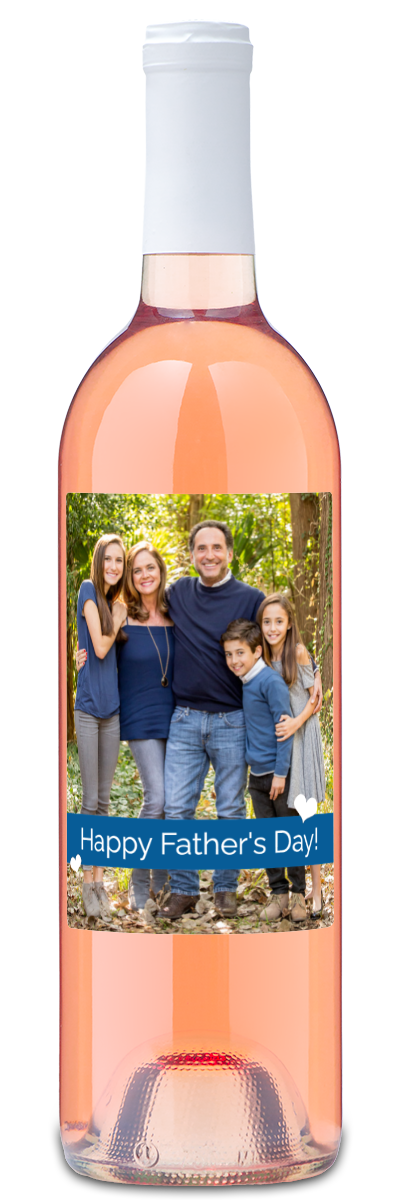 Father's Day Heart Photo - Personalized Wine