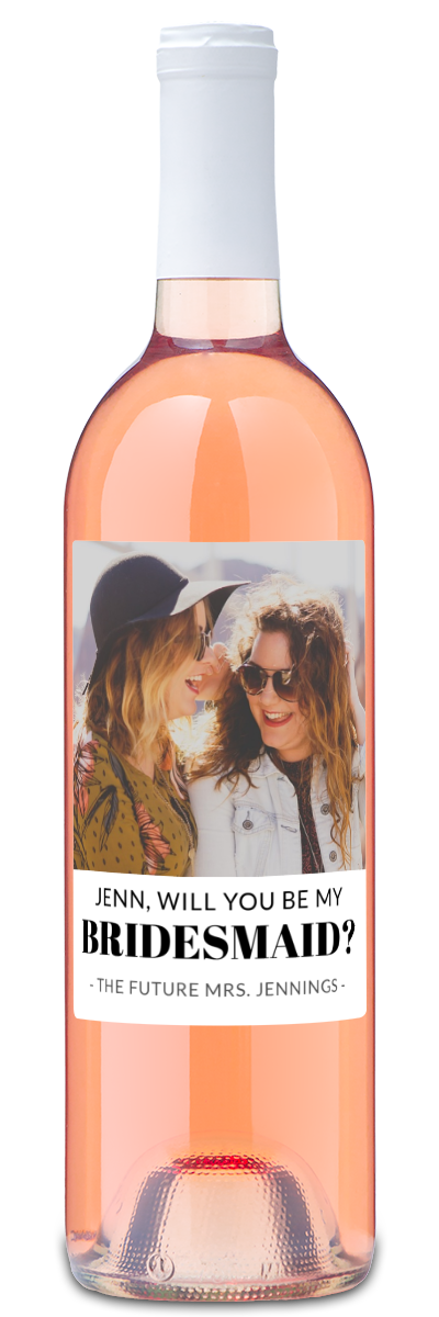Bridesmaid Photo Label - Personalized Wine