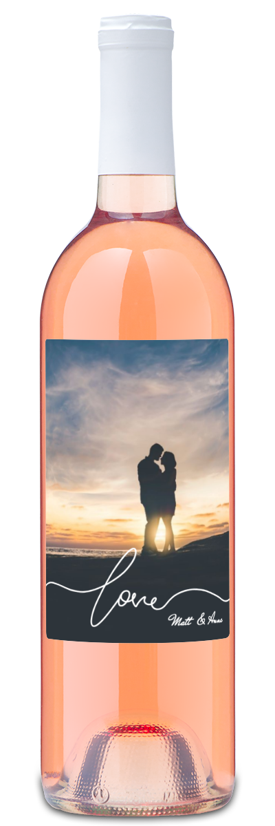 Love Script Photo - Personalized Wine