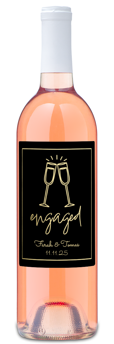 Engaged Flutes - Personalized Wine