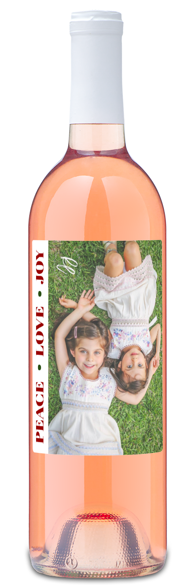 Peace Love Joy Photo - Custom Holiday Wine