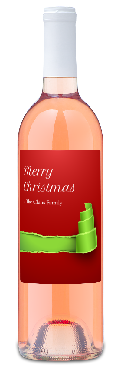 Christmas Tree Label - Custom Holiday Wine