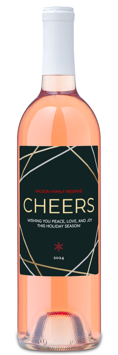 Cheers Holiday Label - Personalized Wine