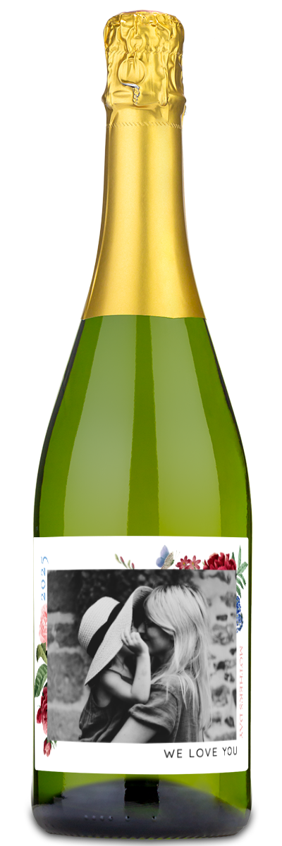 Floral Mother's Day Photo - Personalized Wine