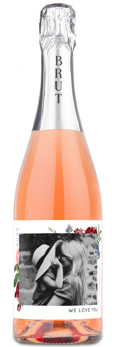 Floral Mother's Day Photo - Personalized Wine