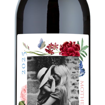 Floral Mother's Day Photo - Personalized Wine