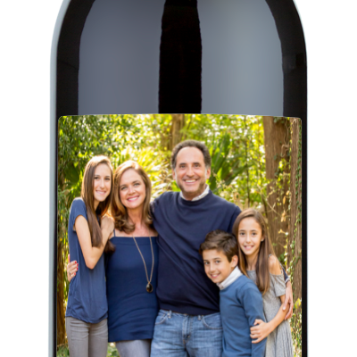Father's Day Heart Photo - Personalized Wine