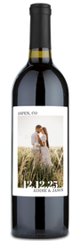 Wedding Day Photo Label - Personalized Wine