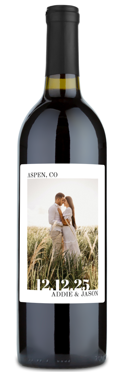 Wedding Day Photo Label - Personalized Wine