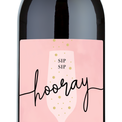 Sip Sip Hooray Congratulations - Personalized Wine