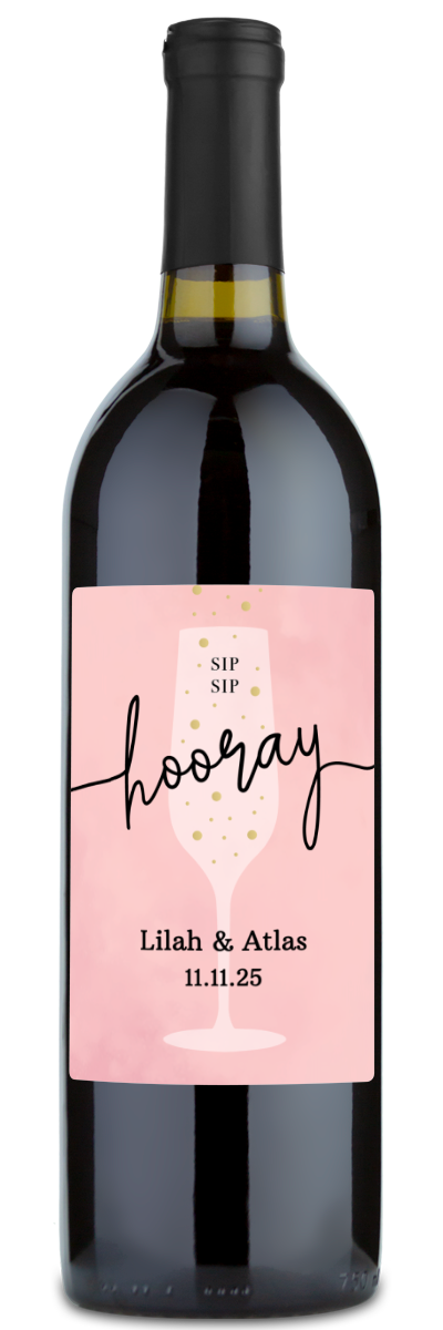 Sip Sip Hooray Congratulations - Personalized Wine