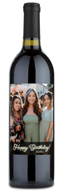 Happy Birthday Photo Label - Personalized Wine