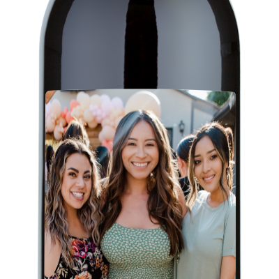 Happy Birthday Photo Label - Personalized Wine