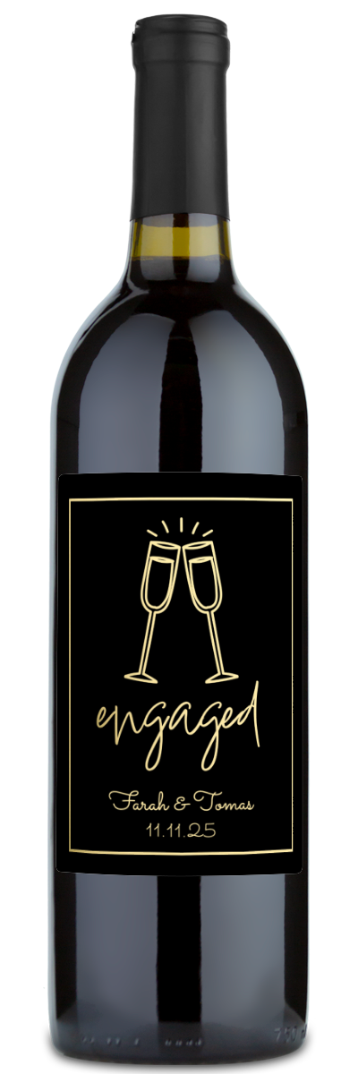 Engaged Flutes - Personalized Wine