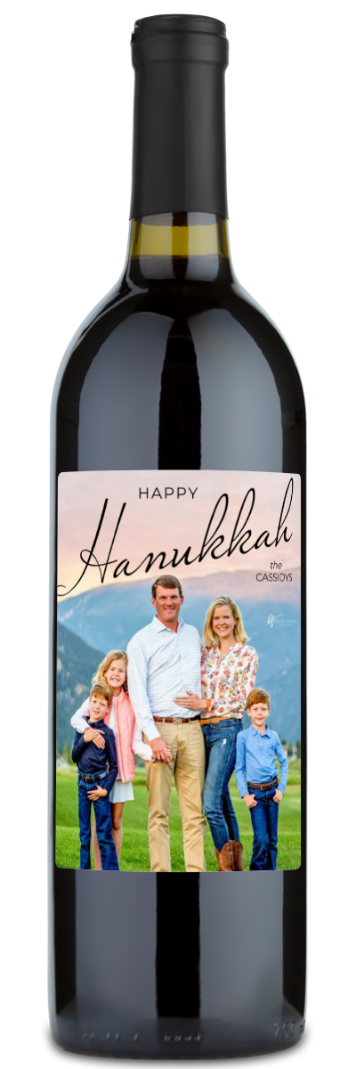 Hanukkah Photo Label - Custom Holiday Wine