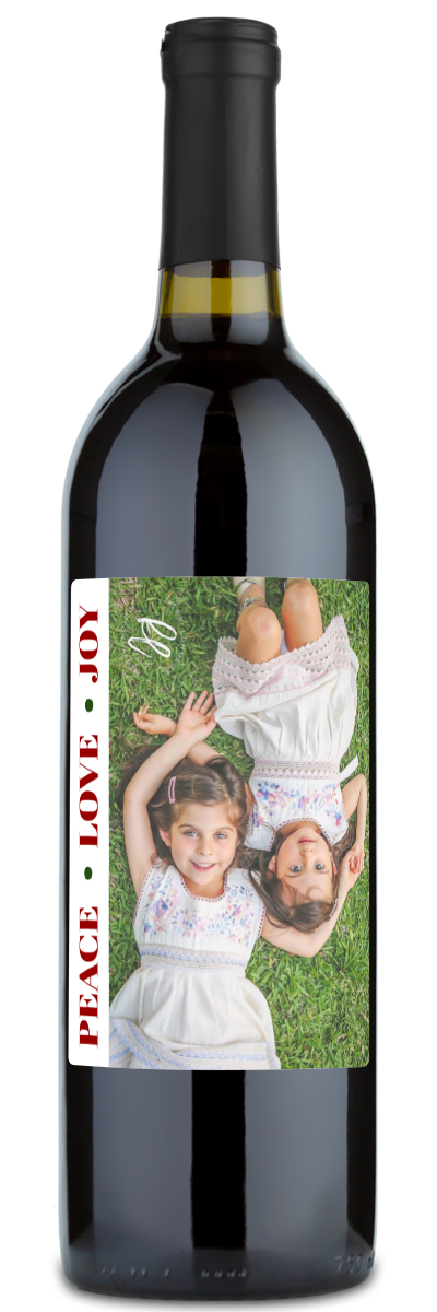 Peace Love Joy Photo - Custom Holiday Wine