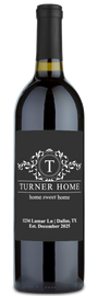 Monogram Home Sweet Home - Personalized Housewarming Wine