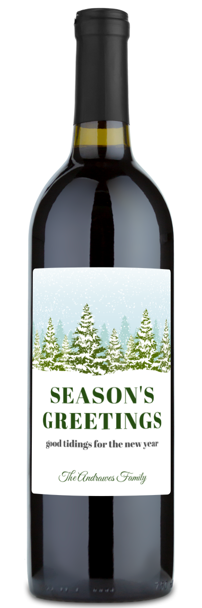 Season's Greetings Label - Custom Holiday Wine