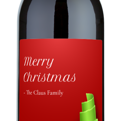 Christmas Tree Label - Custom Holiday Wine