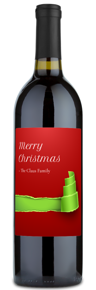 Christmas Tree Label - Custom Holiday Wine