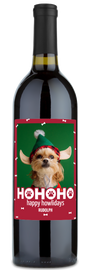 Happy Howlidays Pet Label - Christmas Wine