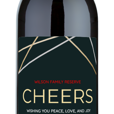 Cheers Holiday Label - Personalized Wine