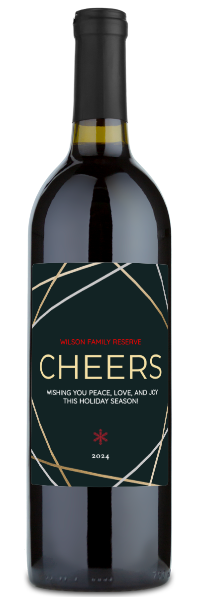 Cheers Holiday Label - Personalized Wine