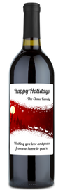 Christmas Silhouette Label - Personalized Holiday Wine