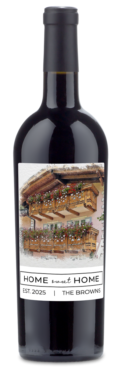 Home Sweet Home Photo - Custom Housewarming Wine