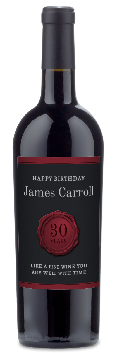 Wax Stamp Aged Years - Custom Birthday Wine