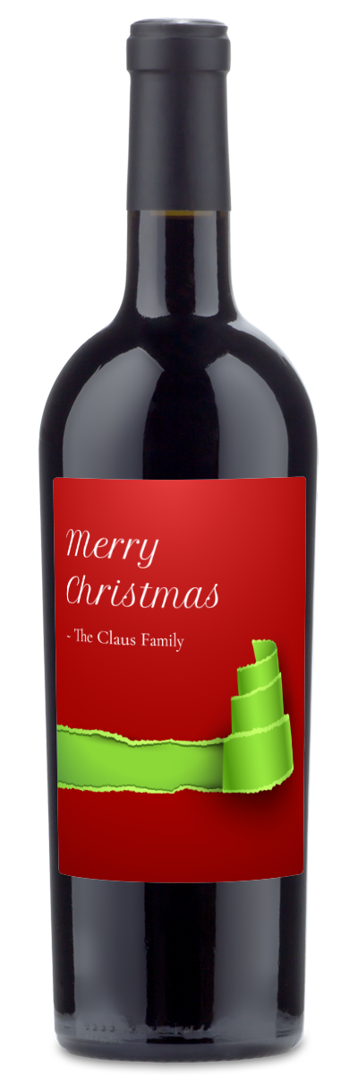 Christmas Tree Label - Custom Holiday Wine