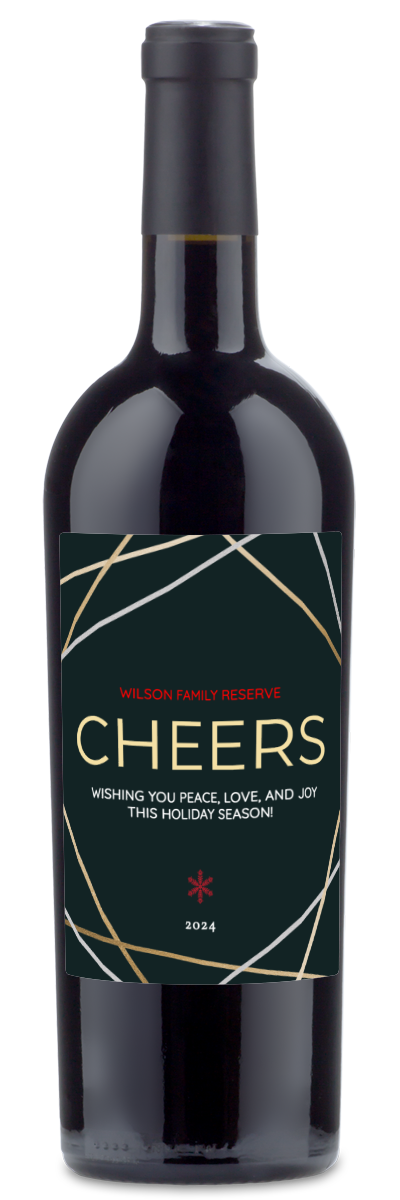Cheers Holiday Label - Personalized Wine