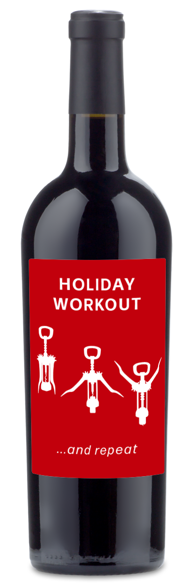 Holiday Workout Label - Personalized Wine