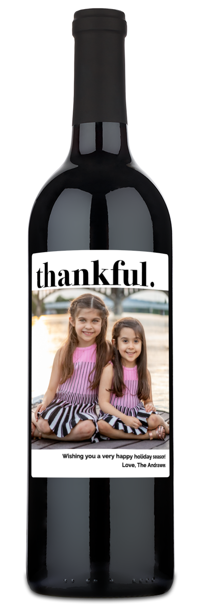 Thankful Label - Custom Holiday Wine