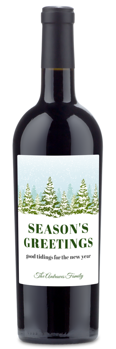Season's Greetings Label - Custom Holiday Wine